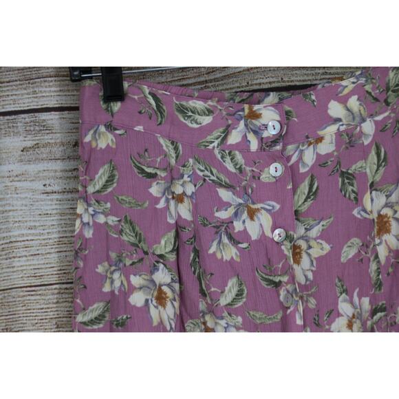VINTAGE Ivy Collectibles Womens Size 9/10 Floral Skirt and Top Set Mauve Pink - Picture 3 of 11